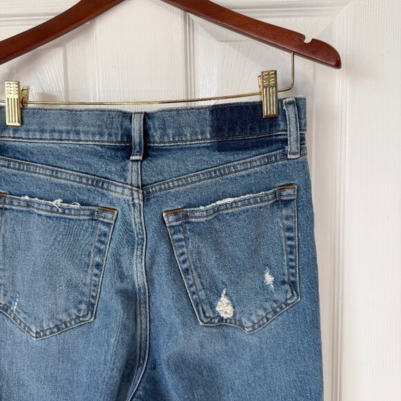 Abercrombie 90's Straight Ultra High Rise Medium Wash Light Distressing 29 8 - Picture 6 of 7